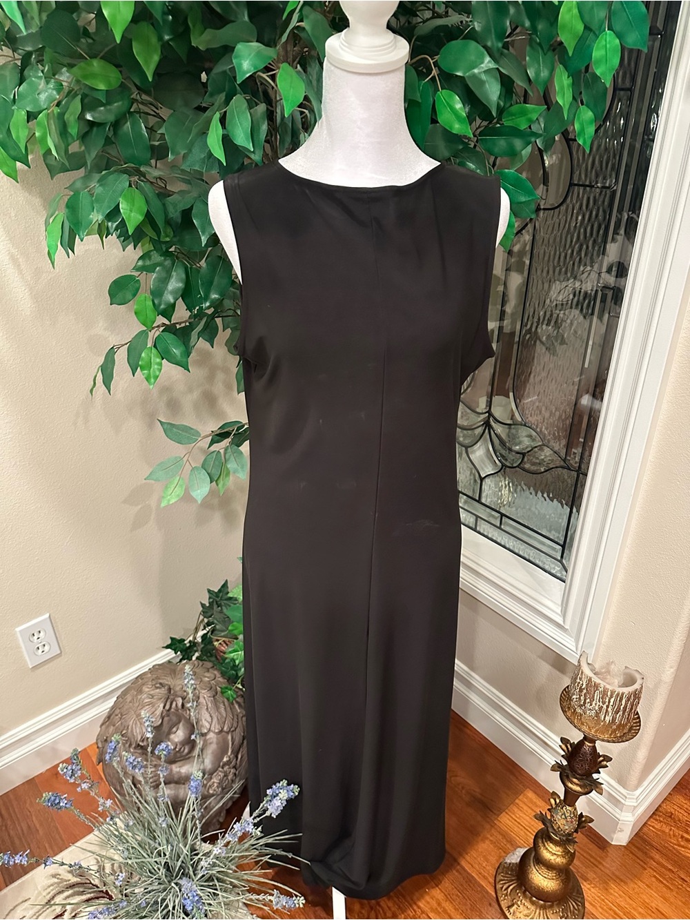 Attitudes by Renee Como Jersey Black Maxi Dress Petite Medium MP